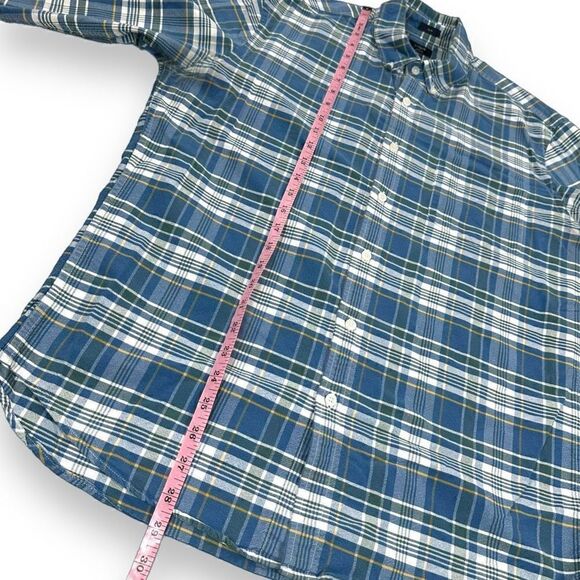 J. Crew Shirt Mens Size Large L Blue Plaid Oxford Slim Long Sleeve Button Down - Picture 7 of 8